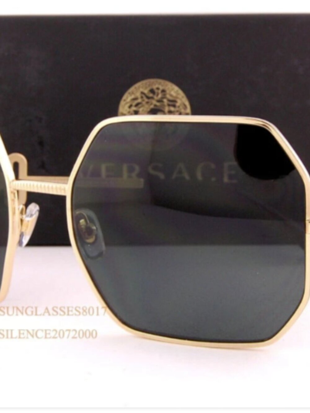 VERSACE | NEW | 2242 | 2242 1002 - 87 | 61 | GOLD | DARK GREY | NON POLARIZED